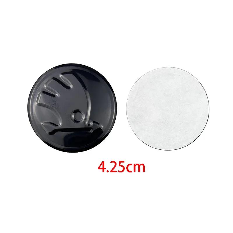 AAAAL1 Aluminum Alloy 42.5mm Car Steering Wheel Center Stickers for Skoda Rapid Octavia Fabia 1 2 Karoq Kodiaq Yeti Superb Interior