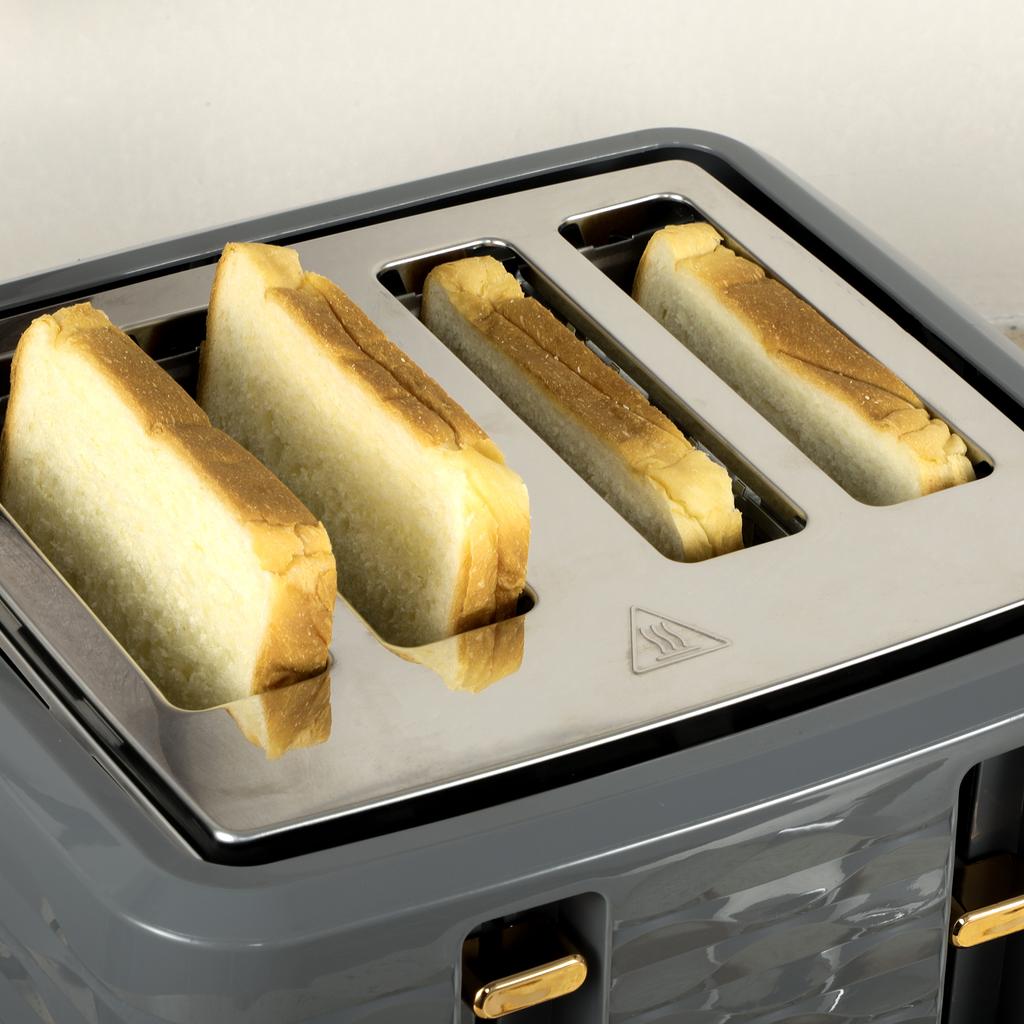 Kettle and Toaster Sets, 3000W 1.7L Rapid Boil Kettle & 4 Slice Toaster with 7 Browning Controls, Defrost, Reheat and Crumb Tray, UK Otter thermostat