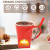 Caneca de Fondue de Chocolate Derretido Cerâmica Queijo Manteiga Aquecedor Panela Canecas de Chocolate Derretido com Garfo Vela Kit Derretedor de Fondue para Casa