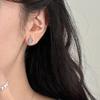 Fresh Silver  Round Blue Crystal Earings Stud Simple Design New In Light Luxury Exquisite Earrings for Women Party