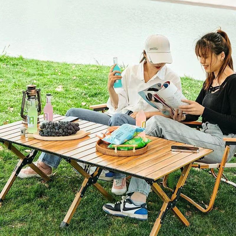 Portable Folding Camping Table and Chairs Set - Roll-up Design for Outdoor Picnics and Stalls