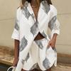 Ensemble deux pièces pour femme, chemises à manches courtes, imprimé décontracté, short, mode, ample, bureau, été