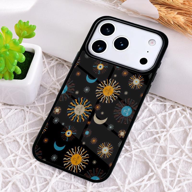 Sun and Moon Face Shockproof Phone Case for iPhone 17 Air 16e 15 11 12 14 13 Pro Max Cover Coque