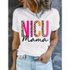 Summer Letter Love Printed Casual Short Sleeved Women's T-shirts