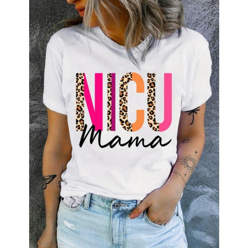 Summer Letter Love Printed Casual Short Sleeved Women's T-shirts