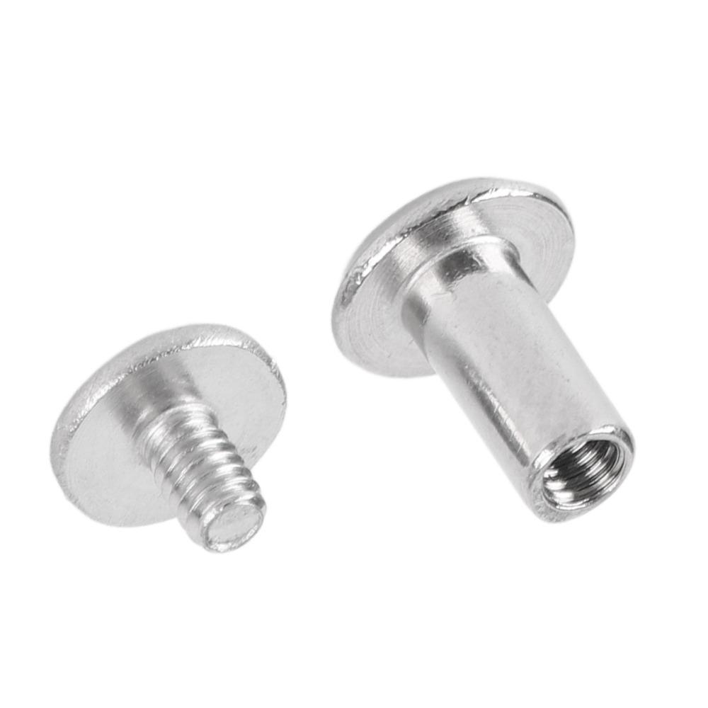 50set Silver Color Snap Rivets Stainless Steel Stud Bolts Binding Screws  For Leather Decoration