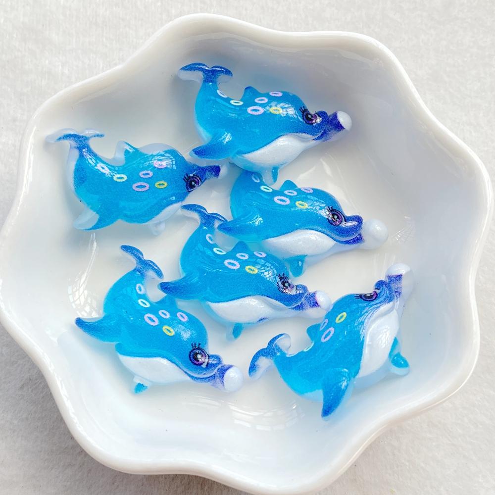 10pcs Cute Colored Crab, Starfish, Octopus, Series Resin Doll Crafts Flat Bottom Corner Jewelry Making Hair Accessories