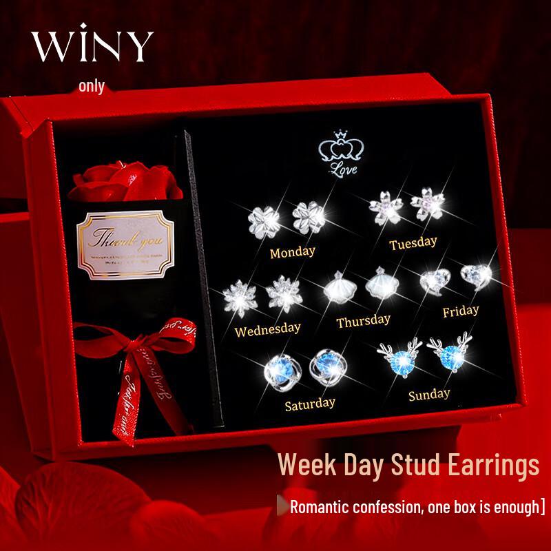 Winy 925 Silver Stud Earring Set for Women