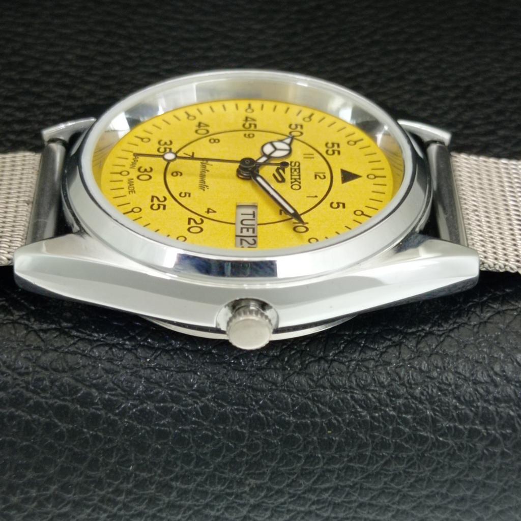 AUTOMATIC VINTAGE REFURBISHED SEIKO 5 6309A JAPAN MENS YELLOW WATCH a442276-1