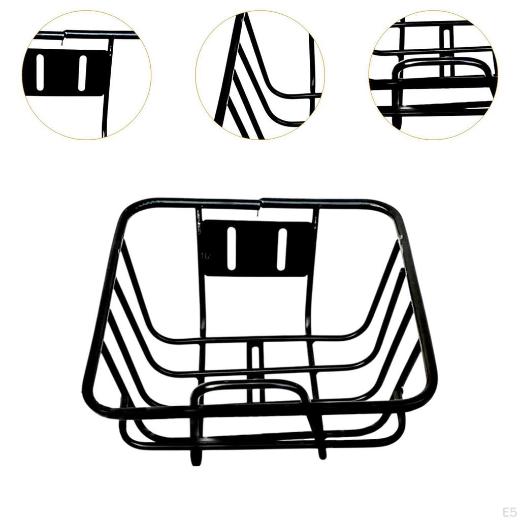 Cesta Delantera para Bicicleta Contenedor de Hierro Robusto Desmontable para Artículos Diversos Marco