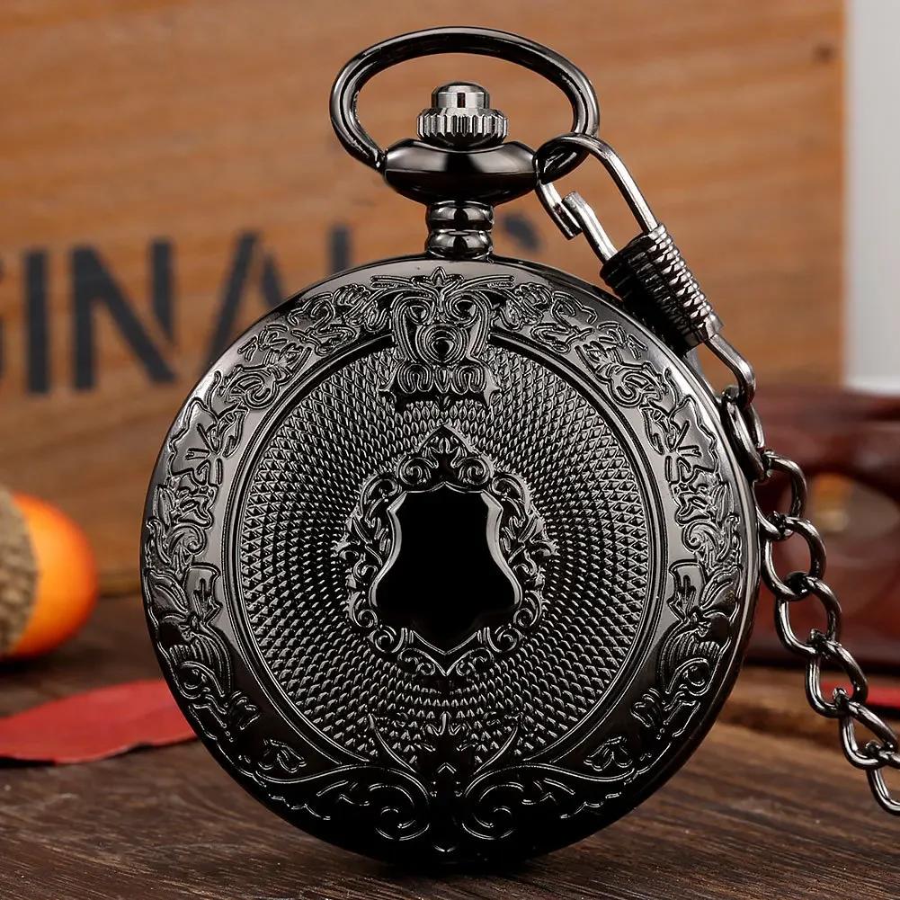 Orologio da tasca al quarzo Glamour Oro Argento Bronzo Nero Uomo Donna Amici Collana Steampunk Orologio da tasca