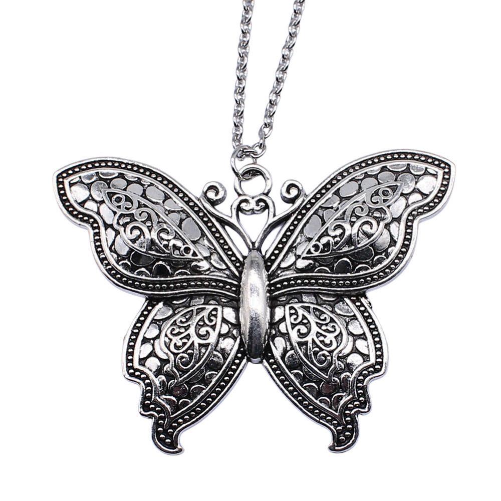 Openwork Dragonfly Pendant Necklace Insect Nature Boho Jewelry 45cm or 70cm long chain