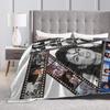 The King of Pop MJ Blankets Velvet Textile Decor Multi-function Super Warm Throw Blankets for Sofa Office Plush Thin Quilt