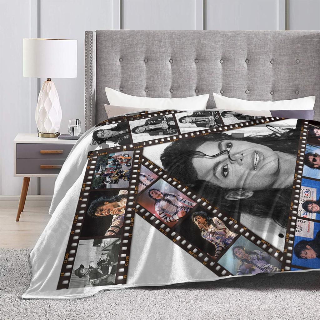 The King of Pop MJ Blankets Velvet Textile Decor Multi-function Super Warm Throw Blankets for Sofa Office Plush Thin Quilt