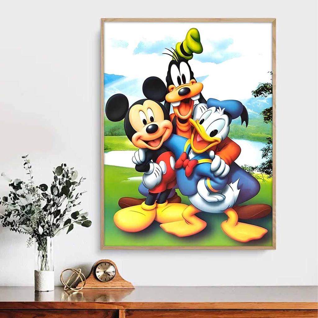 5D DIY Diamond Art Painting Kits for Adults, Master Tang and Mickey Mouse Full Round Crystal Diamond Kits for Beginner for Home Wall Decorate