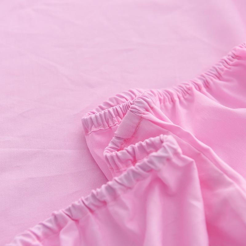 Fitted Sheets, Cotton Fitted Sheets, Bedspreads, Solid Color 13372 Pure Cotton Single Fitted Sheets, 120*200+25, Fitted Sheet Height