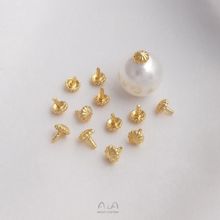 

Стопор для бусин в форме цветка из 14-каратного золота для изготовления украшений своими руками, аксессуары для хрустальных жемчужин и круглых бусин.