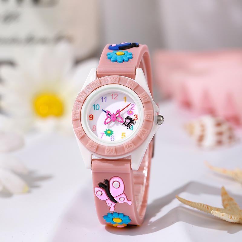 Children's Butterfly Cartoon Quartz Watch with Digital Display and Silicone Strap