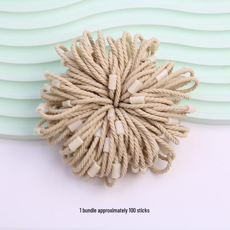 Korean Style Cable Knit Children's Hair Ties - Elastic, Hair-Friendly Candy Color Square Buckle Accessories.