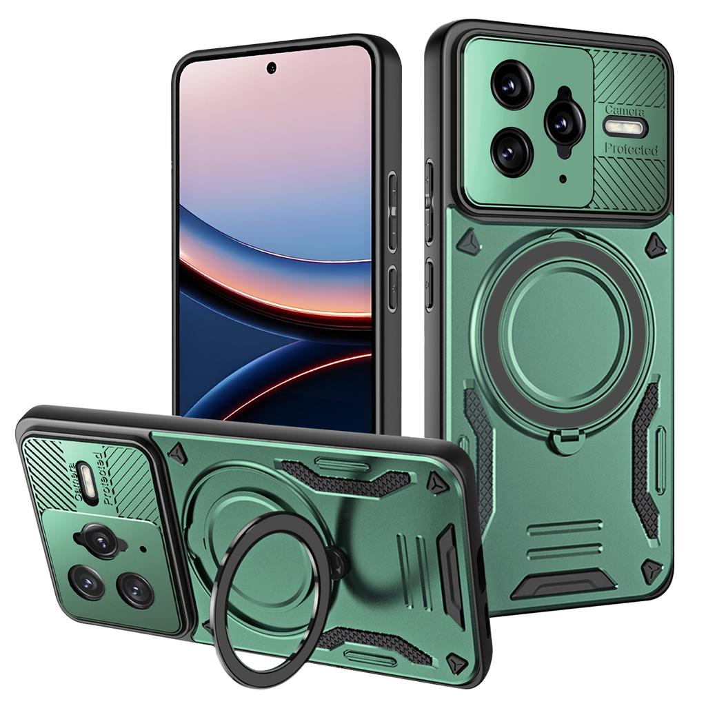 Luxuriöse hochwertige magnetische Hülle mit Rüstung für Xiaomi POCO F7 UItra Ringhalterung Bumper Schutzhülle