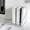Space Saving Desktop Book Organiser Clear Acrylic Bookend Heavy Duty Book Support for Magazines Document Notebook Album