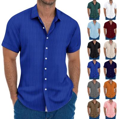 Men'S Casual Loose Short Sleeved Printed Shirt With Fashionable Lapel Top