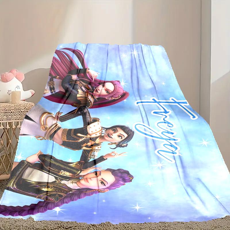 1pc Digital Print Nap Blanket, Kpop Demon Hunters Blanket for Home Use, All Season Warmth, Christmas and Valentine's Day Gift Blanket