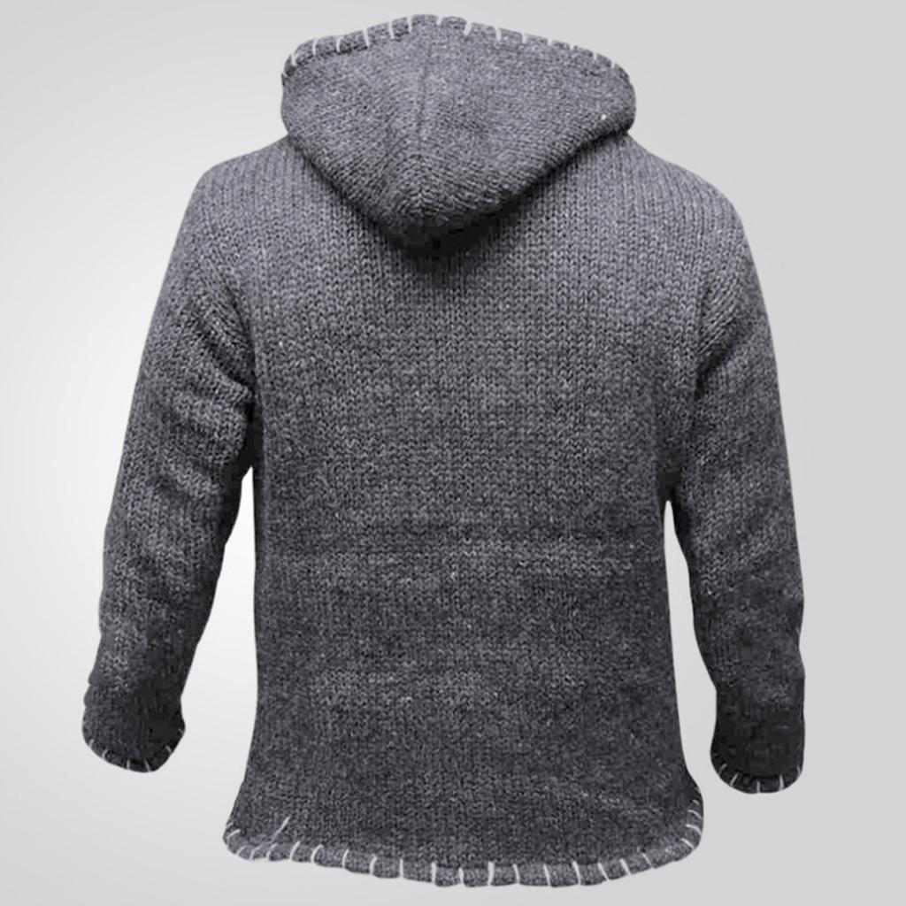 Men's Contrast Color Stitching Sweater Long Sleeve Hooded Sweater Sweatshirt
