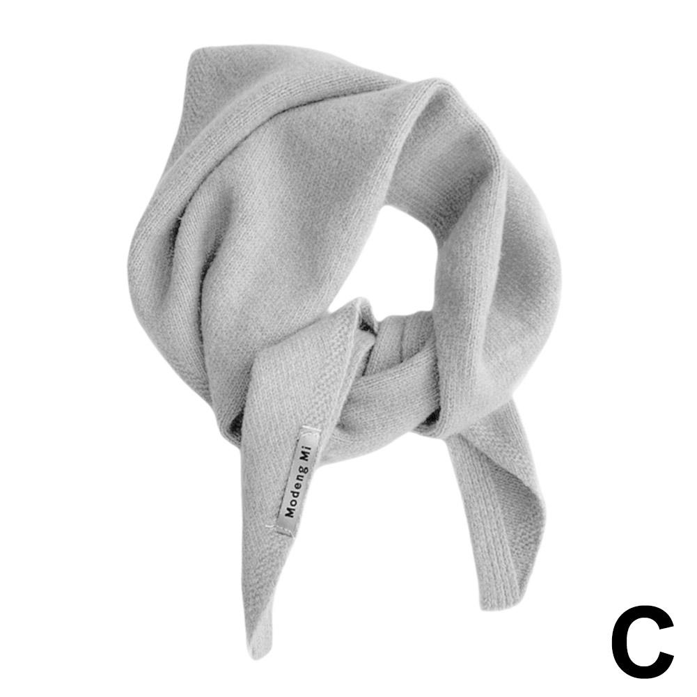 British Korean Style Niche Wool Knitted Triangular Scarf Women Headscarf Knitted Scarf Multi-functional Warm Knitted Scarf