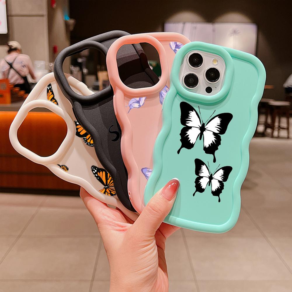 Macaron Soft TPU Phone Case for Xiaomi Poco X3 X5 X6 M6 Redmi 10 12C 13C Redmi Note 9 10 11 12 13 Pro 10s 11s 12s Cover Ae59 Butterfly art design Cute