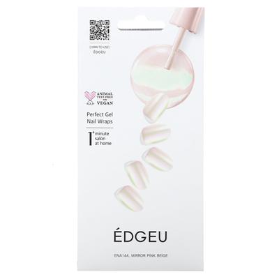Perfect Gel Nail Wrap, ENA144, Mirror Pink Beige, 19-piece Set
