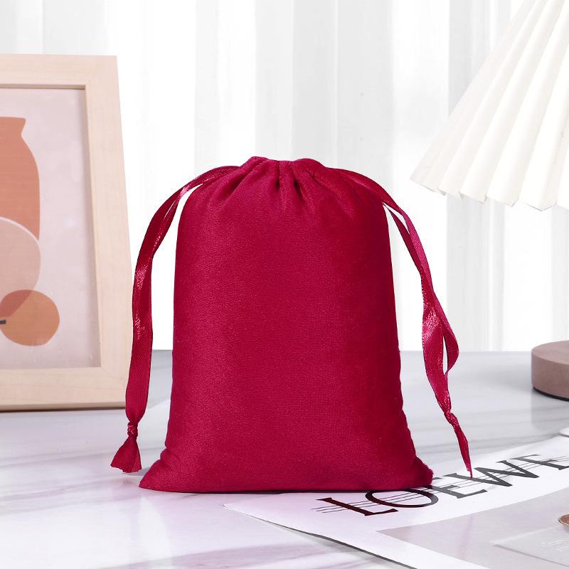 Black Custom Velvet Drawstring Jewelry Pouch