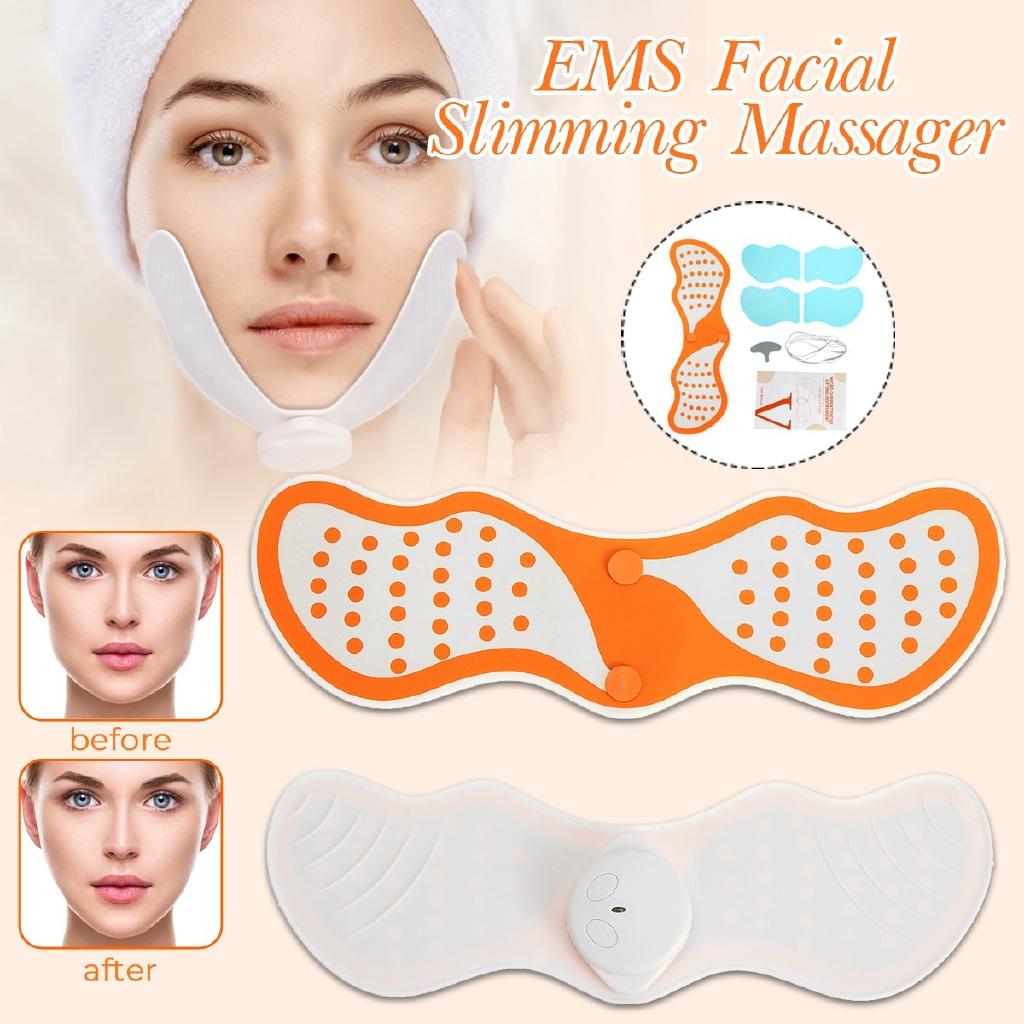 235×65×15mm Ems Face Lifting Machine Facial Muscle Stimulator V Face Slimming Exerciser Ems Massager Face With Gel Pads Skin Lift