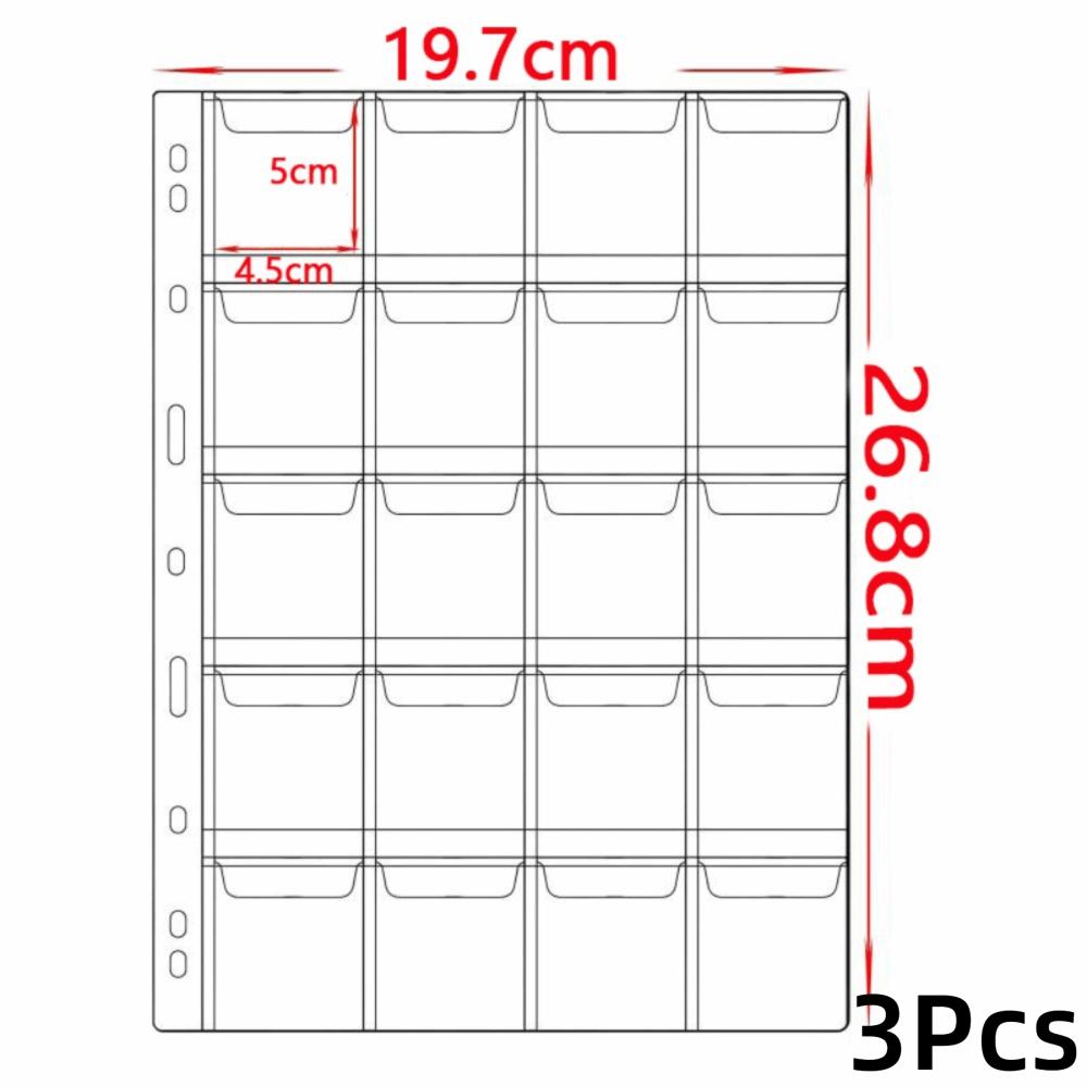 Transparent Inside Pages Coin Album Page PVC Badge Protector  for Coins&Badge