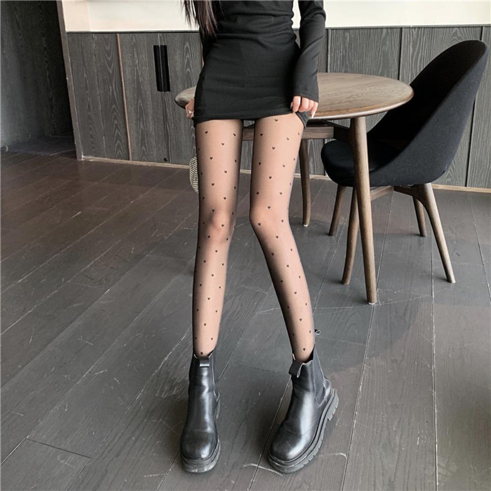 Black Beautiful Legs, Thin Stockings, Love Leggings, Women's Tide 2021 Summer New One-piece Socks, Bare Legs and Thin