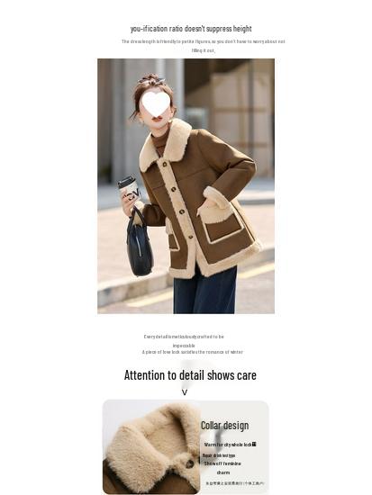 Women's 2025 Autumn/Winter Shearling Double-Sided Plush Fur Coat: Thick Deer Suede Cotton-Padded Jacket.