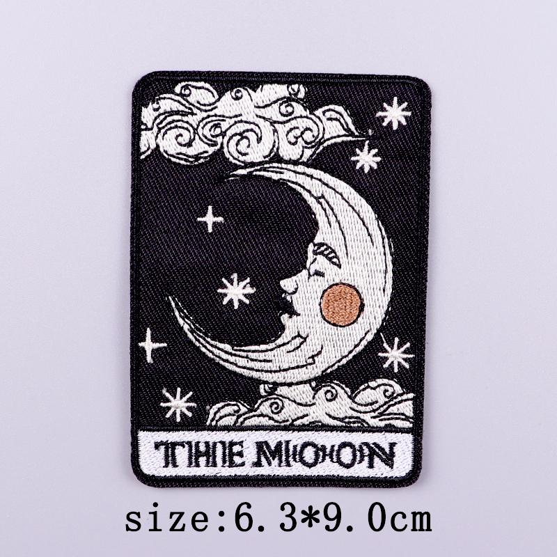 Punk Embroidery Patches For Clothing Tarot Card Patch Iron On Patches On Clothes Magic Sewing/Fusible Patch For Clothes Stickers
