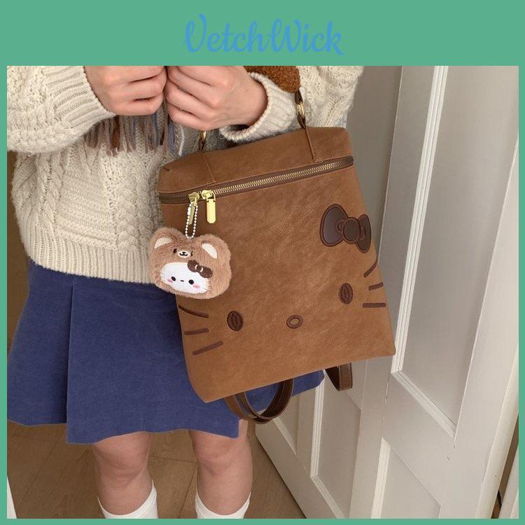 Retro Hello Kitty Backpack With Spacious Design For Teens And Women