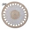Accessori Sostenibili per la Tavola Arte da Parete Intrecciata in Stile Boho Set di Sottobicchieri e Sottopiatti Rotondi Fatti a Mano 30/35CM Portacasseruola Multiuso da Appendere per Decorazione Soggiorno