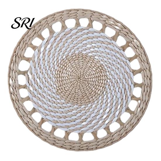 Accessori Sostenibili per la Tavola Arte da Parete Intrecciata in Stile Boho Set di Sottobicchieri e Sottopiatti Rotondi Fatti a Mano 30/35CM Portacasseruola Multiuso da Appendere per Decorazione Soggiorno