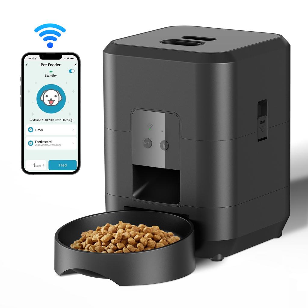 Alimentador para Animais de Estimação 2L Temporizador Inteligente Automático Alimentador para Animais de Estimação para Cães Gatos Botão Cão WIFI APP Câmera Dispensador Inteligente de Ração Tigela para Cães