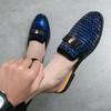 Sommer Strass Herrenschuhe Nachtclub Party Trendschuhe Halbslipper Herren Leder Slipper Atmungsaktiv Lässig Halbschuhe
