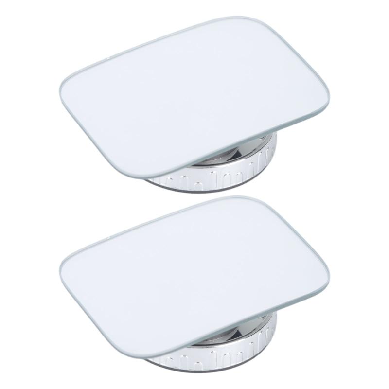 Traffic Check Auxiliary Mirror Set for Cars, Suction Cup Mount, Adjustable Base, 2 Mirror Viewing Support for Reversing Use