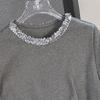 Sibaishe Women's Sequin Short Sleeve Round Neck T-Shirt