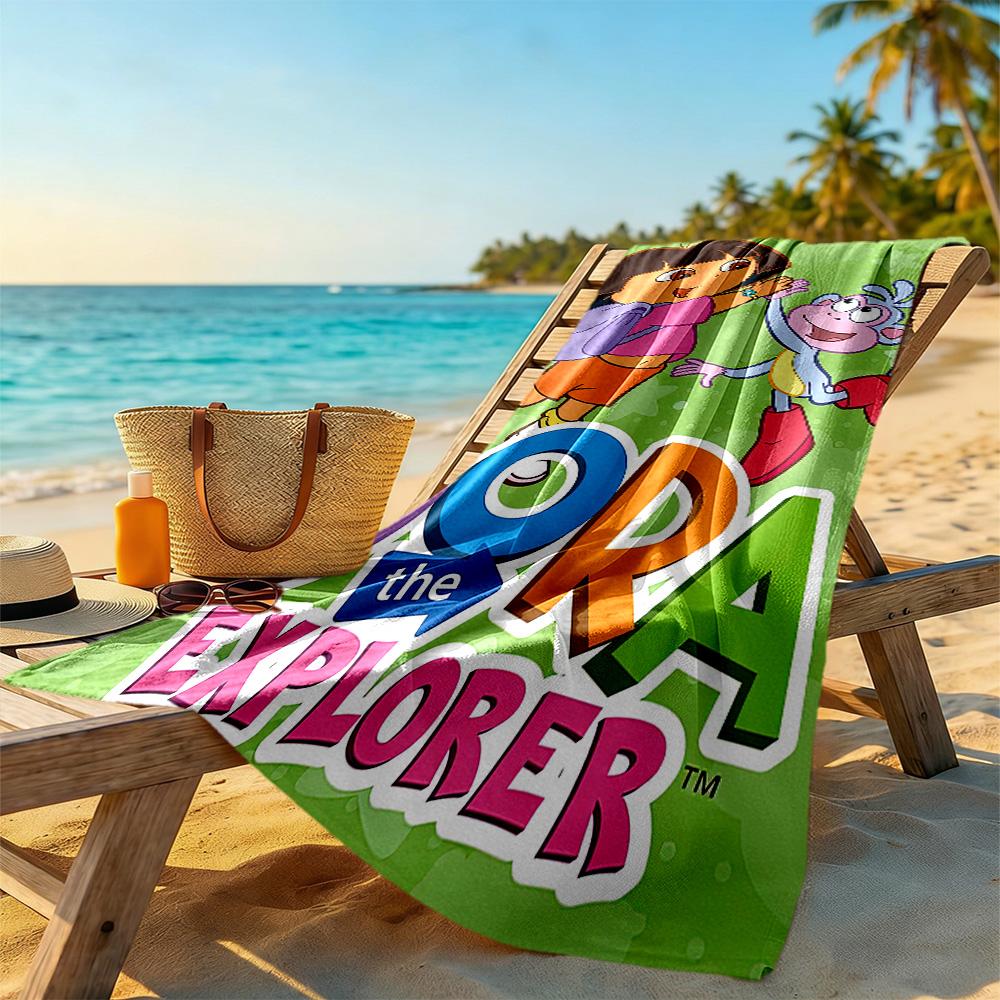 Dora Explorer Beach Towel Soft Durable Quick-Dry Comfortable Lightweight Suitable for Sports, Travel, Swimming, Yoga, Bathroom, Beach, And Pool