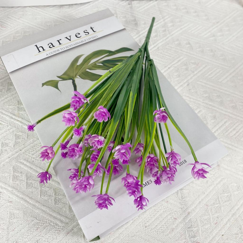 Simulation 7 Fork Spring Grass Camellia Artificial Green Plant Simulation Flower Small Fresh Home Wedding Outdoor Decoration