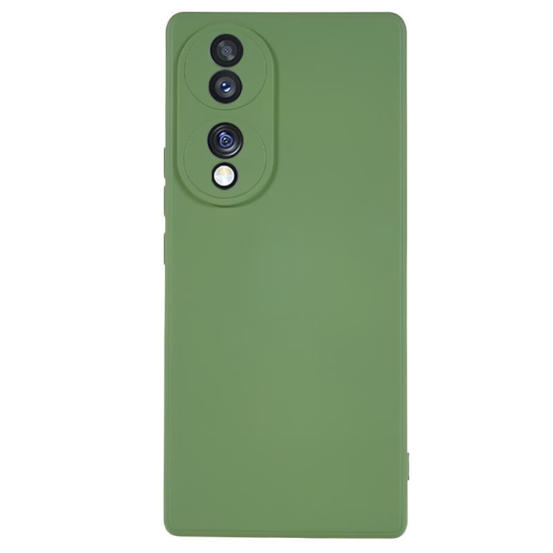 

For Honor 70 5G Candy Color Fiber Lining Rubberized TPU Case Anti-Drop Phone Cover Bean Green