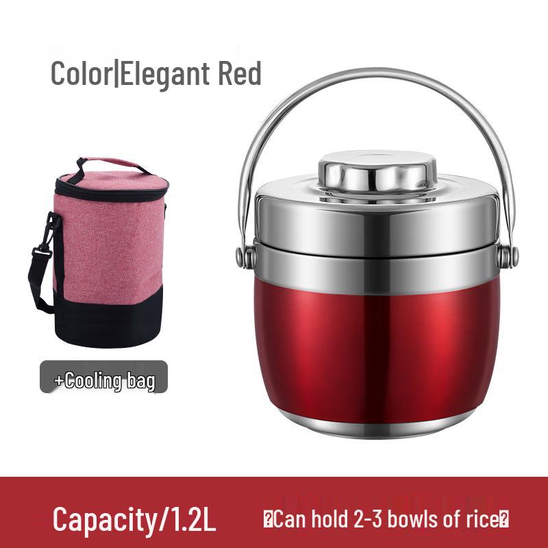 304 Stainless Steel Double-Layer Insulated Lunch Box 13.5*16cm