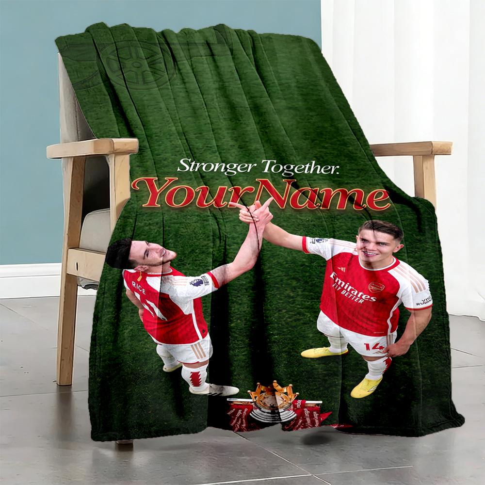 Arsenal Customize Your Name Blanket Cozy Customizable Blanket Ultra-Soft Suitable for Bedding Office Chair Nap All-Season Use