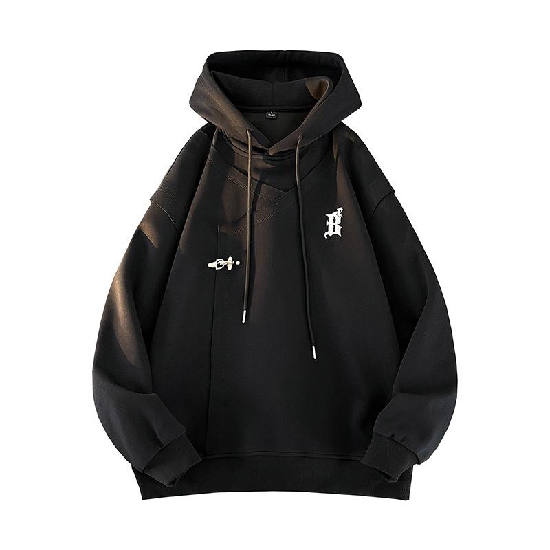 

Новый стиль вышитый логотип модная повседневная толстовка с капюшоном 3XL